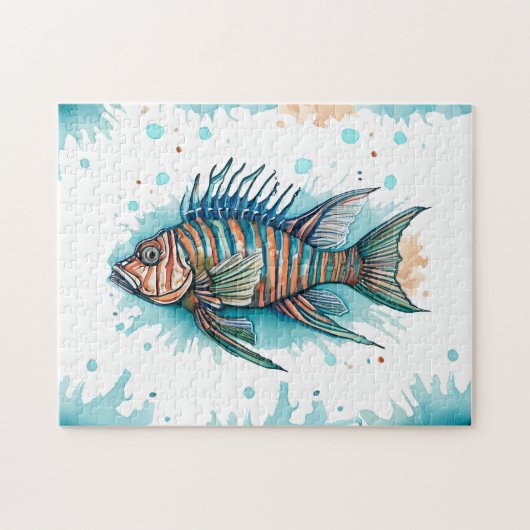 Puzzel - Waterverf Serie: Lionfish (Horizontaal)