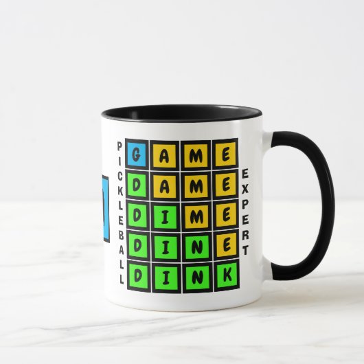 Puzzel WOORD SPEL DINK Pickleball MONOGRAM Mok (Rechts)