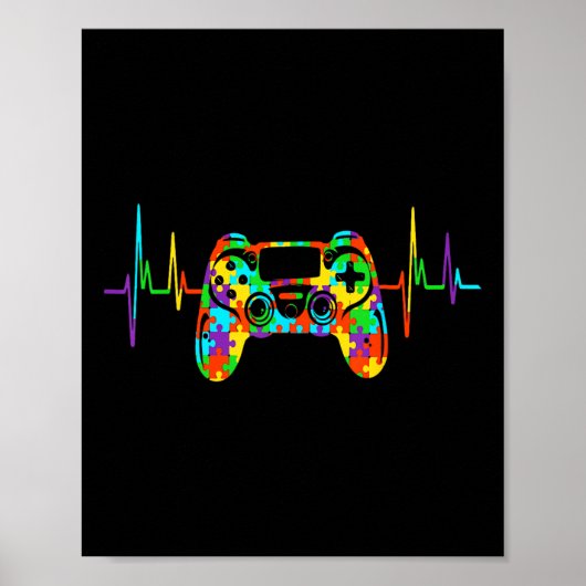 Puzzelacceptatie Kinder videogame Autisme Bewustzi Poster (Voorkant)