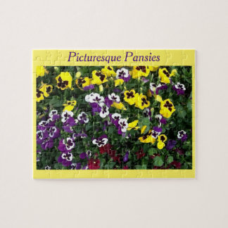 Puzzelen van pansies legpuzzel