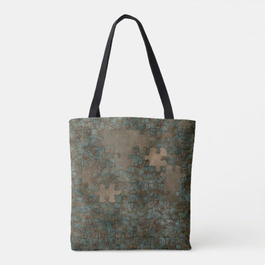 Puzzelgeoxideerde metalen canvas tas (Achterkant)