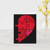 Puzzelhart linkerhelft Valentijn bruid bruidegom Kaart (Gele Bloem)