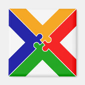 Puzzelletter X monogram Magneet (Voorkant)