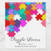 Puzzelliefhebbers Elegant Ontwerp Eigen Wijnlabels Wijn Etiket (Enkel label)