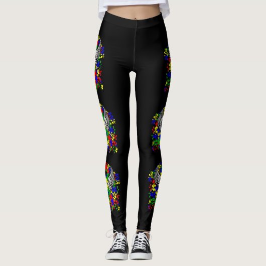 puzzellint met vleugels leggings (Voorkant)