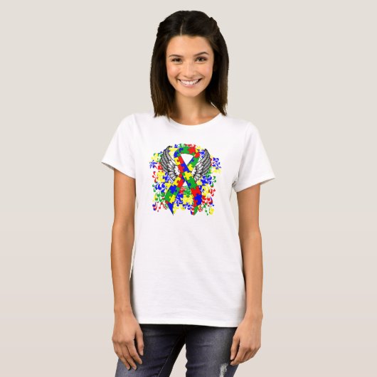 puzzellint met vleugels t-shirt (Voorkant volledig)