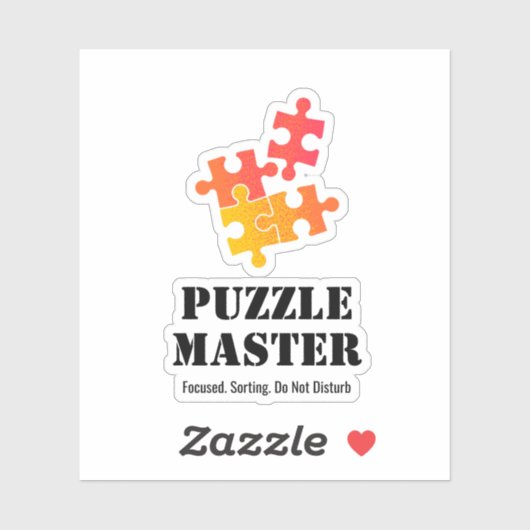 Puzzelmeester Jigsaw-liefhebbers Grappige Quote Sticker (Vel)