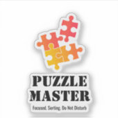 Puzzelmeester Jigsaw-liefhebbers Grappige Quote Sticker (Voorkant)