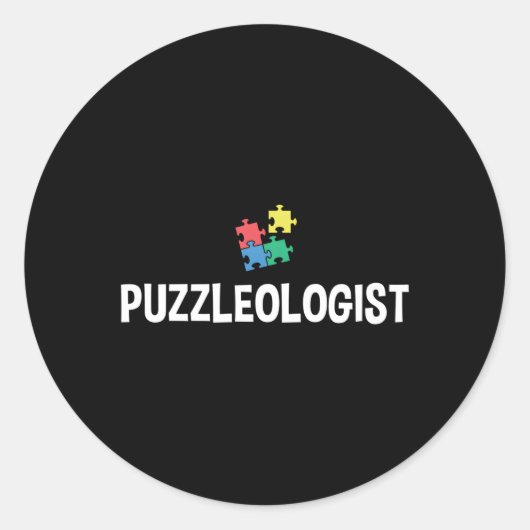 Puzzeloloog Puzzel Collector Jigsaw Puzzel Ronde Sticker (Voorkant)