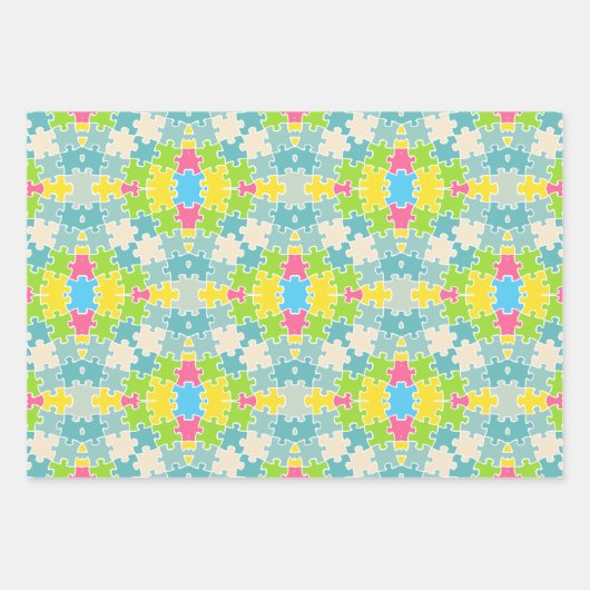 Puzzelpaalpapier, set van 3 inpakpapier vel (Voorkant 3)