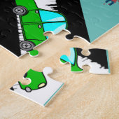 Puzzelpark Auto's Kinderen Spelen Hond Legpuzzel (Zijkant)