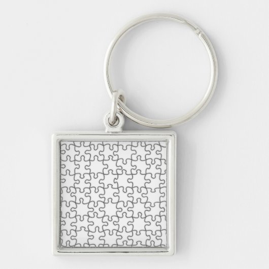 Puzzelpatroon (voeg uw Afbeelding toe) Sleutelhanger (Voorkant)