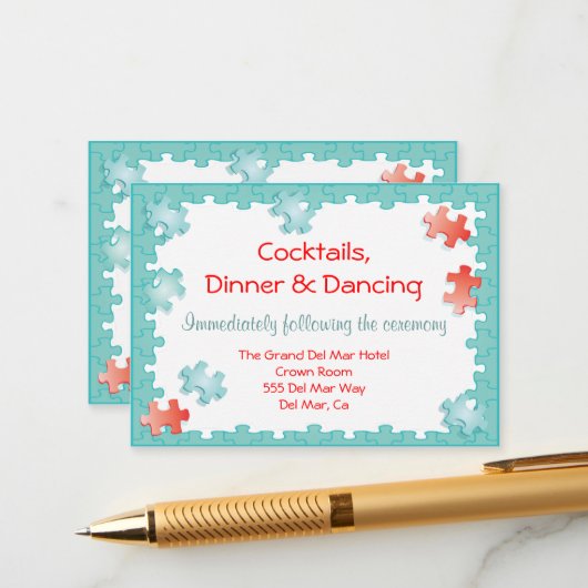 Puzzelpuzzelontvangstbehuizing Kaart Invoegen (Voorkant / Achterkant in situ)