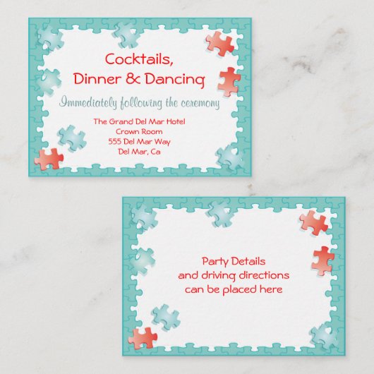 Puzzelpuzzelontvangstbehuizing Kaart Invoegen (Voorkant / Achterkant)