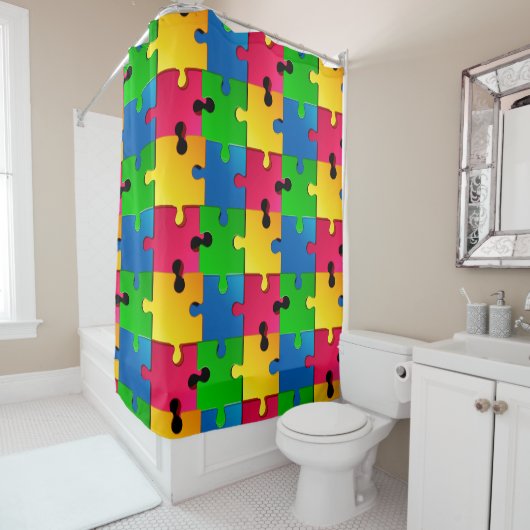 Puzzelraster Douchegordijn (In situ)