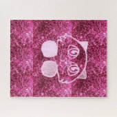 Puzzelroze glitterkat legpuzzel (Horizontaal)