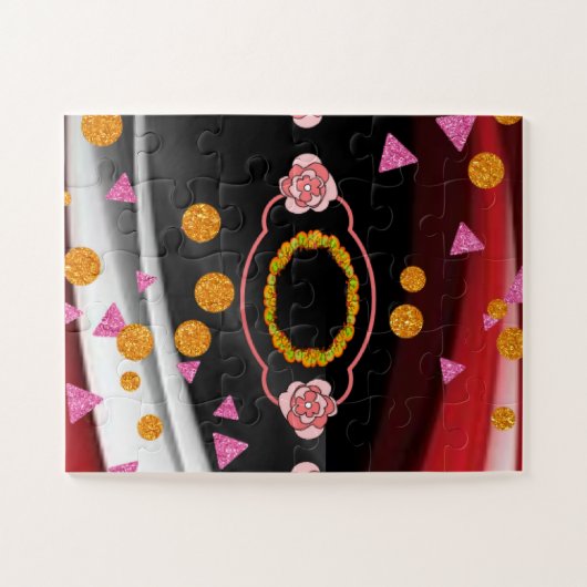 Puzzels Abstract Rood Zwart Wit (Horizontaal)