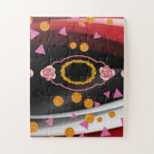 Puzzels Abstract Rood Zwart Wit (Verticaal)