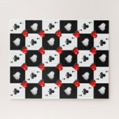 Puzzels Ace-handschoenen, speelkaarten, harten (Horizontaal)