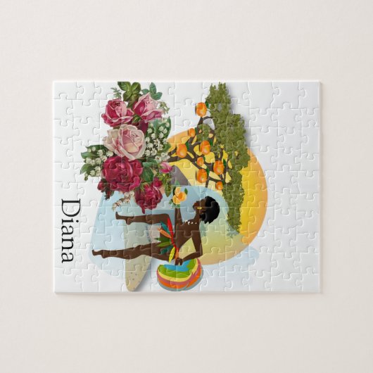 Puzzels African Women Oranje Tree Floral (Horizontaal)