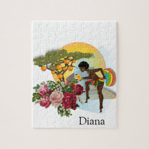 Puzzels African Women Oranje Tree Floral