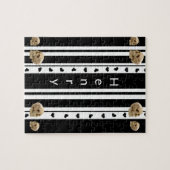 Puzzels Black en White Stripe Skulls Hearts (Horizontaal)