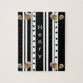 Puzzels Black en White Stripe Skulls Hearts (Verticaal)