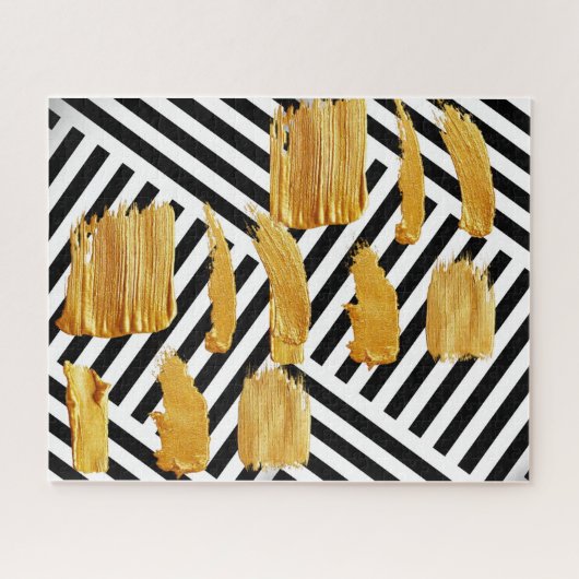 Puzzels Black & White Stripe Gold (Horizontaal)
