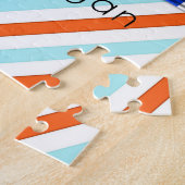 Puzzels Blauw Oranje Streep Azteken (Zijkant)