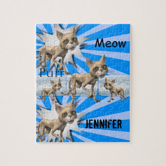 Puzzels Blauwe Katten Kittens (Verticaal)