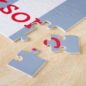 Puzzels Blue & White Stripe Dog Bone Boy (Zijkant)