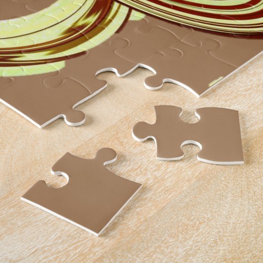 Puzzels Bruine Draaikolk Patroon (Zijkant)