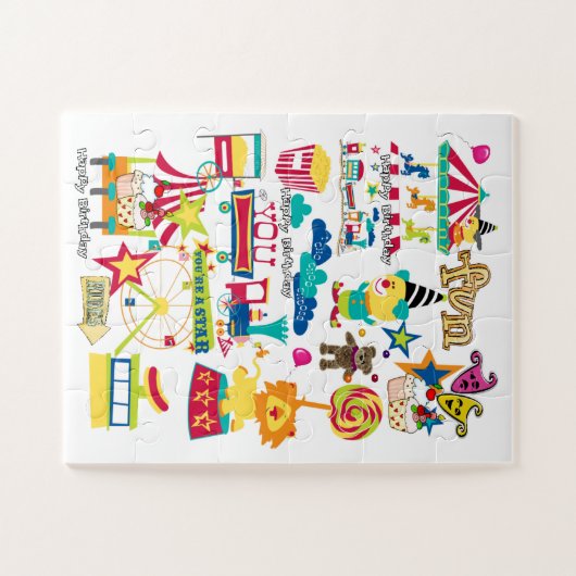 Puzzels Carnaval Circus Gelukkige Verjaardag (Horizontaal)