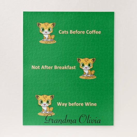 Puzzels Cat voor ontbijt bij waskoffie (Verticaal)