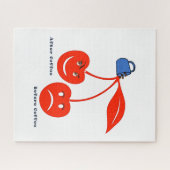 Puzzels Cherries voor en na koffie (Horizontaal)