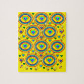Puzzels Colorful Rainbows Yellow Bumblebee Hearts (Verticaal)