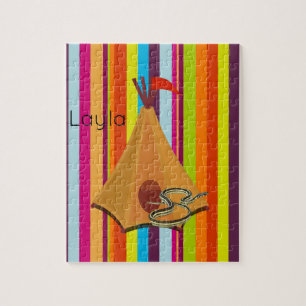 Puzzels Colorful Stripe Tent Camping Snake