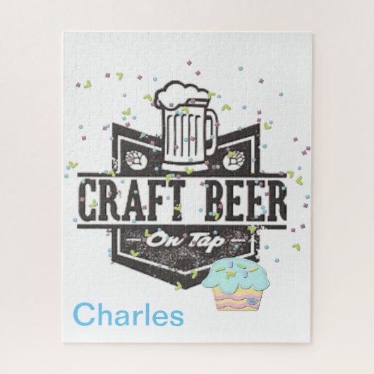 Puzzels Craft Beer Happy Birthday Cupcake  (Verticaal)