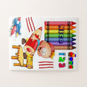 Puzzels Crayons Vliegtuig Treinen Getallen (Horizontaal)