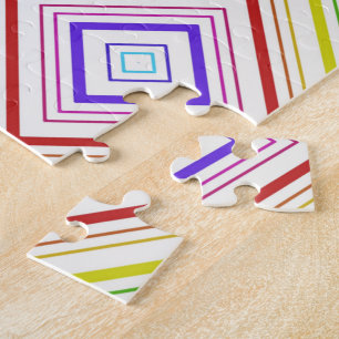 Puzzels Diverse Kleuren Geel & Wit Streep