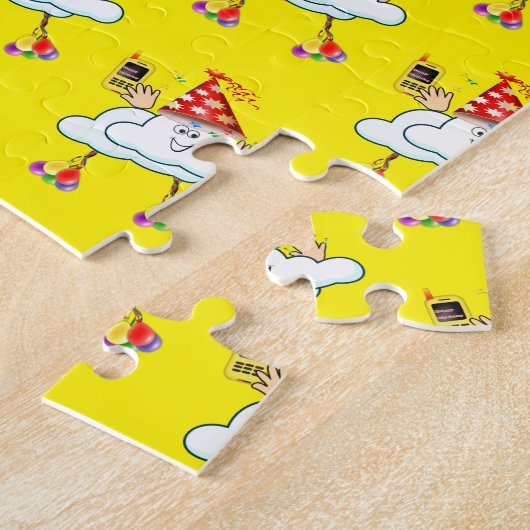 Puzzels Diverse Kleuren Gele IPhone Tekst Cloud (Zijkant)