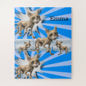 Puzzels Floral 3d Katten Blauwe Grijs (Verticaal)