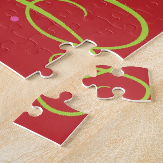 Puzzels Floral Red driehoek (Zijkant)