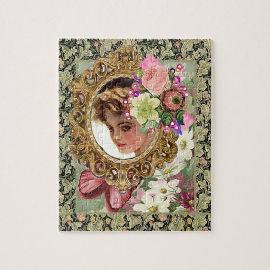 Puzzels Floral Victoriaans vrouwen (Verticaal)