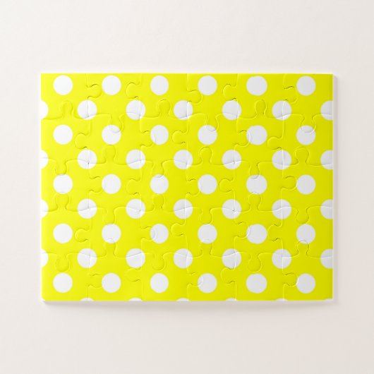 Puzzels Geel Polkadot Gelukkige Verjaardag (Horizontaal)