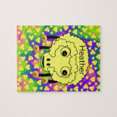 Puzzels Geel Schaap Geel Harten Floral (Horizontaal)