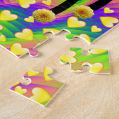 Puzzels Geel Schaap Geel Harten Floral (Zijkant)