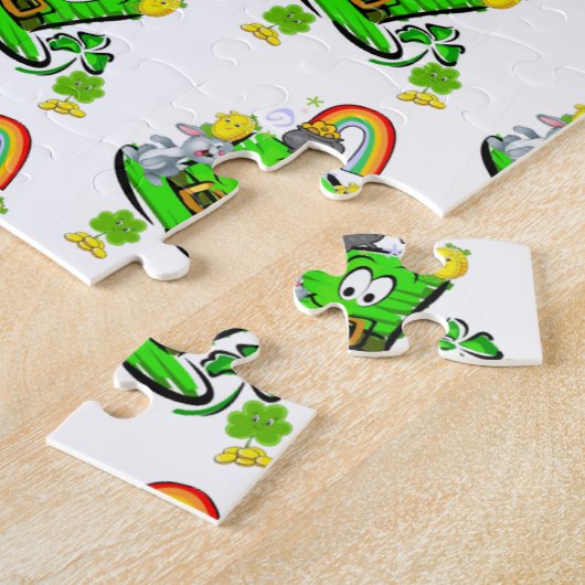 Puzzels Gelukkig St. Patrick's Day Konijn (Zijkant)