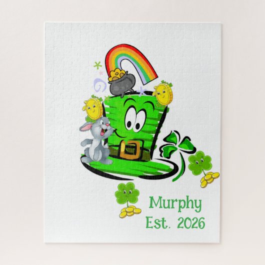 Puzzels Gelukkige St. Patrick's Dag Konijn (Verticaal)