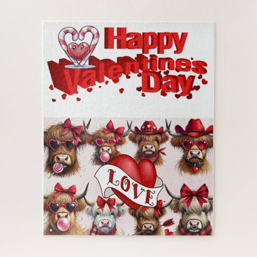 Puzzels Gelukkige Valentijnsdag Koeien (Verticaal)